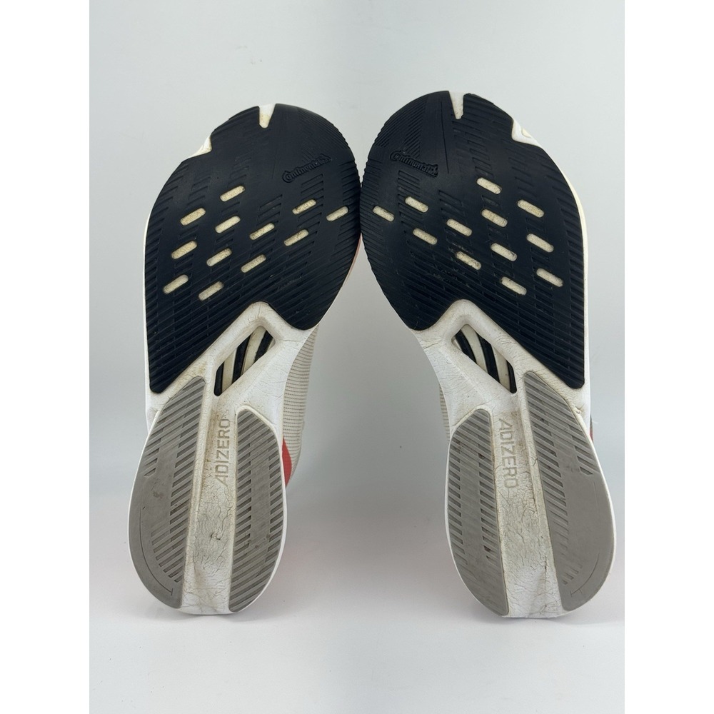 adidas Adizero Boston 12 Cloud White Aurora Solar Red Glass Fibre Men's SIZE 9.5 - Picture 8 of 9